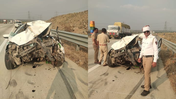 Samruddhi Mahamarg Accident News : समृद्धी महामार्गावर कार आणि ट्रकचा भीषण अपघात झाला आहे. अपघात एवढा भीषण होता की, गाडीचा पुरता चक्काचूर झाला.