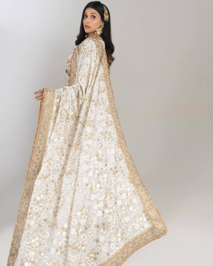 पांढऱ्या रंगाच्या भारी शरारामध्ये ती अप्सरासारखी दिसत आहे.