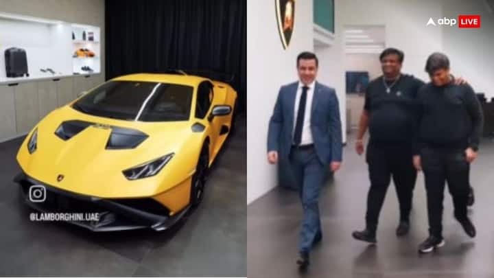 Watch Businessman Vivek Kumar Rungta Gifted Lamborghini Huracan STO to His Son Tarush On his 18th Birthday Viral video Watch: बेटे के बालिग होते ही बर्थडे पर गिफ्ट की 5 करोड़ की लेम्बोर्गिनी हुराकन STO, सोशल मीडिया पर छा गया वीडियो