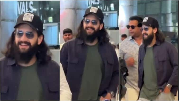 akkineni akhil spotted in hyderabad airport with new look Akhil Akkineni: షాకింగ్ లుక్‌లో దర్శనమిచ్చిన అఖిల్ - అయ్యగారిని అలా చూసి ఫ్యాన్స్ అవాక్కు