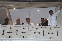 Salman Khan Greets Sea Of Fans Outside Galaxy On Eid - See Pics