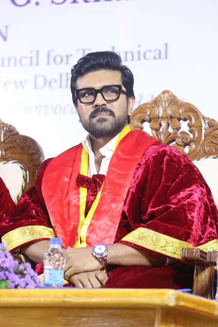 ఇక ఈరోజు యూనివర్సిటీలో జరిగిన 14వ వార్సికోత్సవ వేడుకలలో భాగంగా చరణ్‌కు ముఖ్య అతిథిగా ఆహ్వానం ఇచ్చి గౌరవ డాక్టరేట్‌ సత్కరించారు.