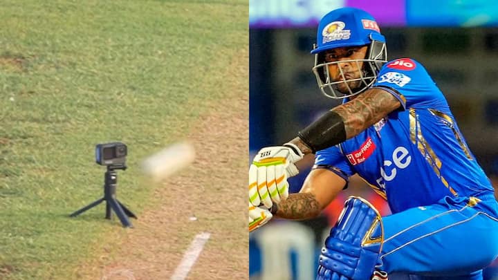 Suryakumar yadav breaks camera during practice mumbai indians IPL 2024 Watch: सूर्या के परफेक्ट शॉट ने तोड़ डाला कैमरा, वीडियो देख भी कहेंगे वाह!