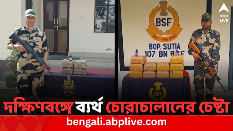 BSF foils huge smuggling bid in South Bengal & India international border Bangla News BSF-এর বড় সাফল্য, ব্যর্থ ভারত-বাংলাদেশ সীমান্তে চোরাচালানের চেষ্টা