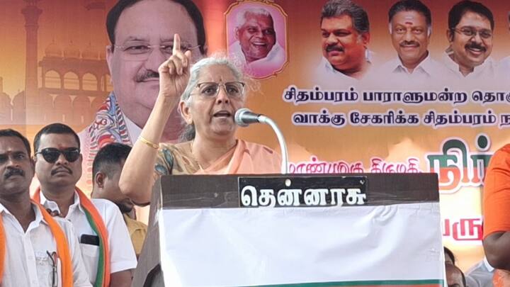 Union Finance Minister Nirmala Sitharaman Campaigns in Support of Chidambaram Candidate BJP Karthiyaini - TNN போதைப்பொருள்...அழிந்து சாவார்கள் - சாபம் விட்ட அமைச்சர் நிர்மலா சீதாராமன்