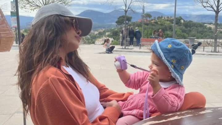Priyanka Chopra has begun shooting for her upcoming film 'Heads of State'. She is working at the movie shoot and spending time with her daughter Malti Marie.
