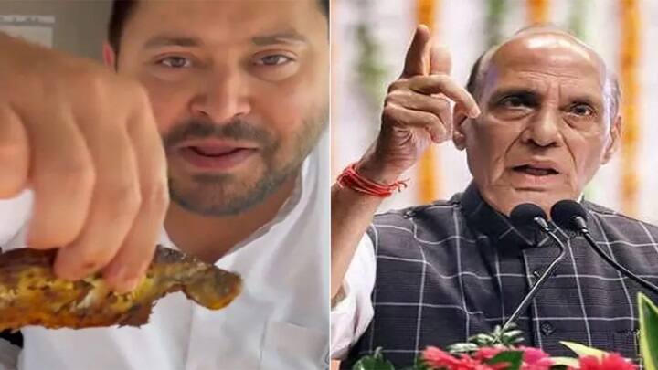 Rajnath Singh Slams Tejashwi Yadav says Eat Fish Elephant Horse Why Show 