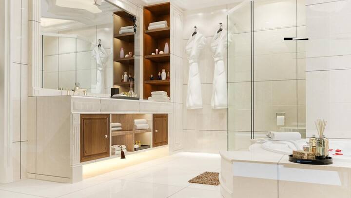 फिसलन रोकने वाली टाइल्स लें: ऐसी टाइल्स चुनें जिनकी सतह खुरदरी हो ताकि फिसलन कम हो. ये आमतौर पर मैट फिनिश में मिलती हैं और इन पर चलना सुरक्षित रहता है.