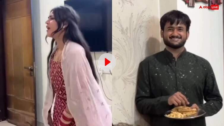 Bride dance infront of her in-laws after marriage husband reaction goes viral watch video Video: शादी के बाद दुल्हन ने ससुराल वालों के सामने किया ऐसा डांस, पति का रिएक्शन हुआ वायरल