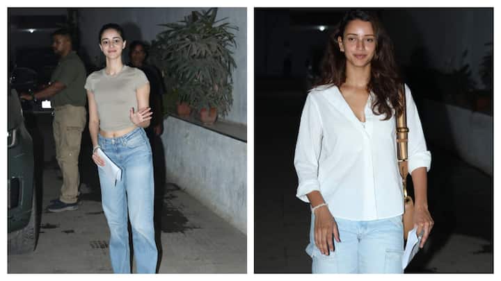 Ananya Panday and Triptii Dimri were spotted outside Dharma Productions office on Monday raising speculations about their future projects.