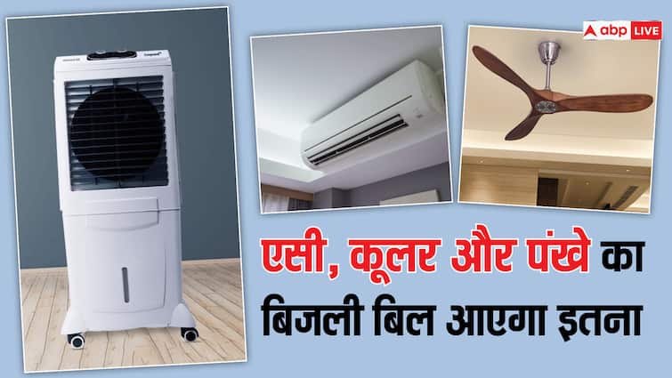 this much will be the electricity bill if AC cooler and fan used at home know the details घर पर एसी, कूलर और पंखे चलते हैं तो कितना आएगा बिजली का बिल?