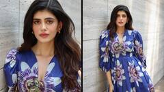Sanjana Sanghi Poses In A Floral Blue Dress: IN PICS