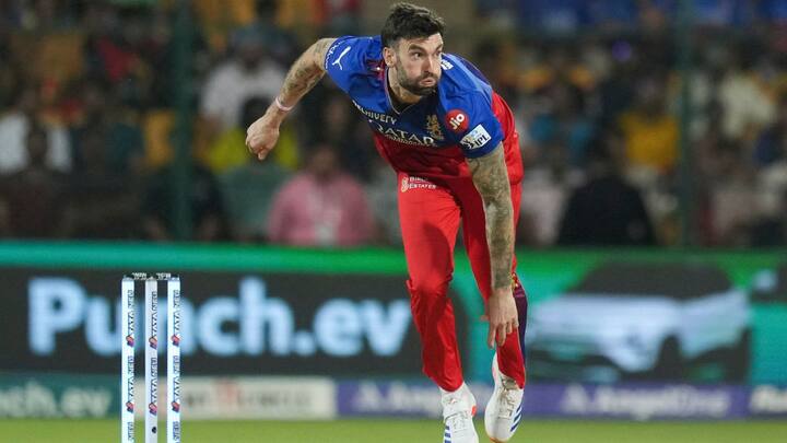 8. Four RCB bowlers—Reece Topley (68 runs), Yash Dayal (51 runs), Lockie Ferguson (52 runs) and Vijaykumar Vyshak (64 runs)—all conceded over 50 runs each in their four overs, marking the first time in T20 cricket history where four bowlers from the same team went for such high figures in a match. (Image Credit: PTI)
