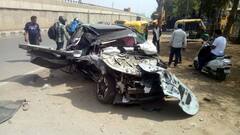 गुरुग्राम-जयपुर एनएच पर फ्लाईओवर से नीचे गिरी कार, एक युवक की मौत, दूसरे का कटा पैर 