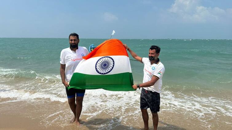 Shaaswat Sharma Bharat Sachdeva Complete 32-Km Long Ram Setu Swimming Expedition Ram Setu Open Water Swimming Expedition Indian Swimmers Shaaswat Sharma, Bharat Sachdeva Complete 32-Km Long Ram Setu Swimming Expedition