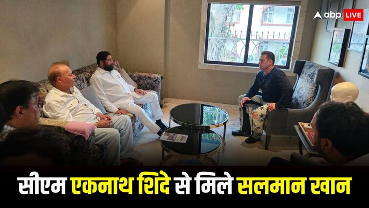 Salman khan meet maharashtra chief minister eknath shinde with father salim khan house firing case सलमान खान के घर के बाहर चली थी गोलियां, अब महाराष्ट्र के CM एकनाथ शिंदे से मिले एक्टर