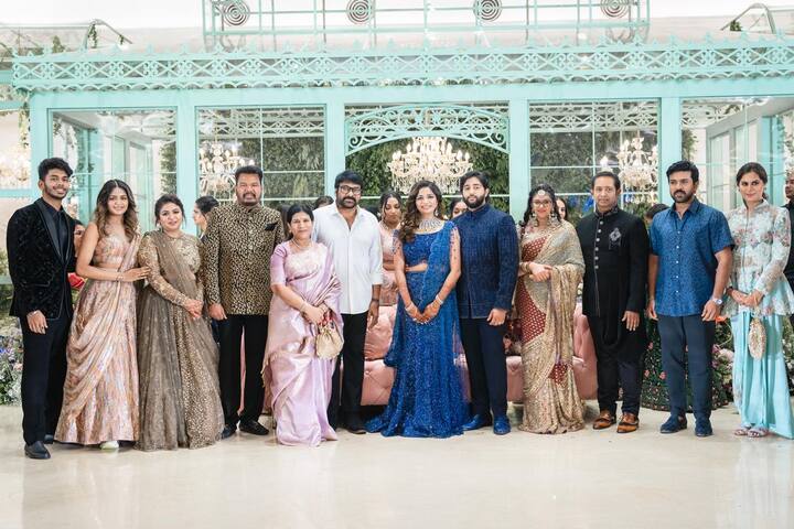 தெலுங்கு திரையுலகின் மெகா ஸ்டார் சிரஞ்சீவி தனது மனைவியுடன் வந்திருந்தார்.