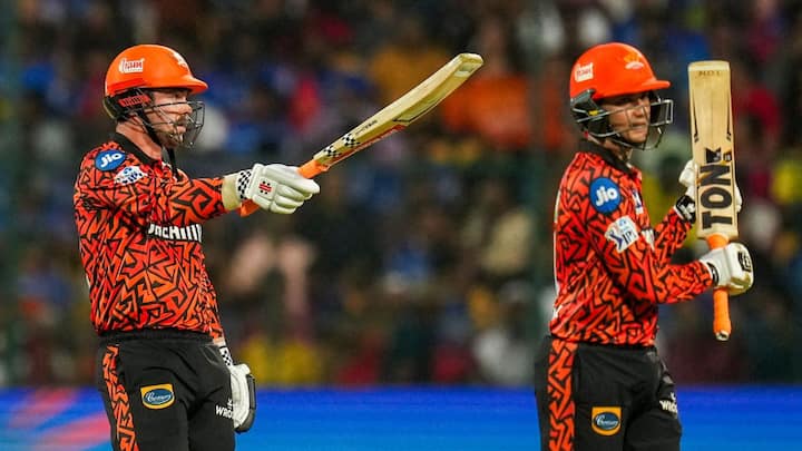 1. Sunrisers Hyderabad set the highest total in IPL history, surpassing their own record that they set previously when they scored 277/3 against Mumbai Indians (MI) in Hyderabad. (Image Credit: PTI)