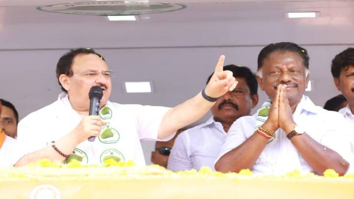 Lok Sabha Election 2024 Campaign Ramanathapuram O Pannerselvam BJP Leader JP Nadda Slams DMK Govt TNN JP Nadda: திமுகவினருக்கு ஜூன் 4க்கு பிறகு ஜெயில் அல்லது பெயில் - பீதியை கிளப்பிய ஜே.பி. நட்டா..!