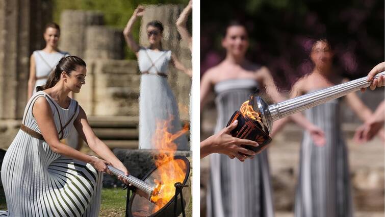 Flame is lit for Paris 2024 in choreographed event in the birthplace of the ancient Olympics Paris Olympics-2024: గ్రీస్ లో వెలిగిన ఒలింపిక్ జ్యోతి, సంప్రదాయం ప్రకారం కార్యక్రమం