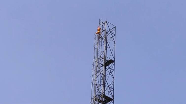 girl Climbs Mobile Tower while Kailadevi Temple Darshan in ​​Dholpur came down after 3 hours ann कैलादेवी के दर्शन करने आई लड़की अचानक मोबाइल टावर पर चढ़ी, इस एक वजह से 3 घंटे तक चला ड्रामा