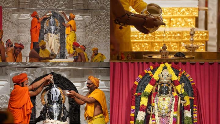 A grand pooja ceremony was conducted at the Ayodhya Ram Temple on Wednesday morning, marking the auspicious occasion of Ram Navami. Take a look at the pictures here.