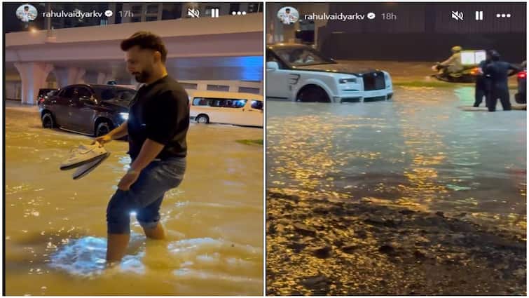 Amid Dubai Rains Singer Rahul Vaidya Treads Through Knee-Deep Water Shares Video Singer Rahul Vaidya Treads Through Knee-Deep Water After Heavy Downpour In Dubai