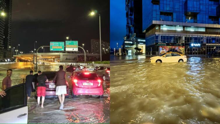 Dubai News Rains Floods All You Need To Know About Airport UAE Flooded Roads Dubai Floods Force 28 India Flights Cancellations, Wash Away Luxury Cars — Top Points