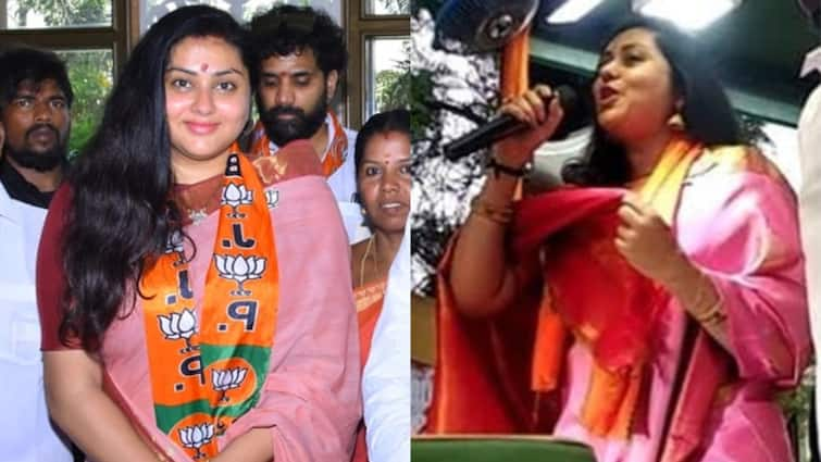 Actress Namitha Joins in Lok Sabha Election Compaign For BJP Namitha: ఎన్నికల ప్రచారంలో హీరోయిన్ నమిత - పూల వర్షం కురిపించిన స్థానికులు, వీడియో వైరల్‌