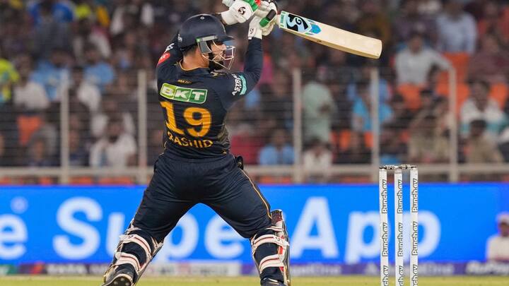 GT were all out for 89. However, even that score would have been difficult to achieve, had it not been for Rashid Khan's 31 off 24. He returned to take a wicket but in a losing cause. (Image Source: PTI)