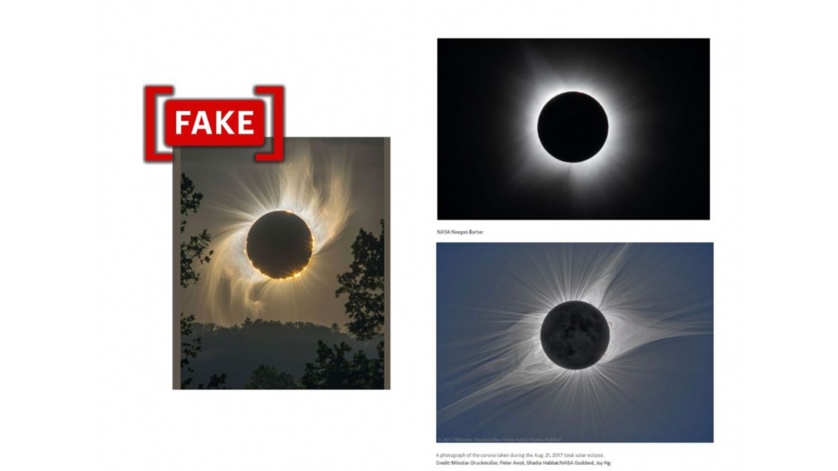 Fact Check: The 'Best Shot' Of April 8 Total Solar Eclipse Was A Fake, AI-Generated Image