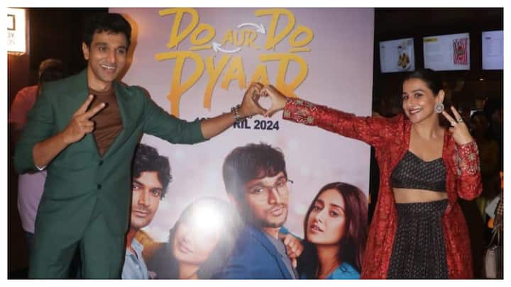 The makers of 'Do Aur Do Pyaar' held a special screening of Vidya Balan, Pratik Gandhi, Ileana D'Cruz and Sendhil Ramamurthy starrer on Wednesday in Mumbai.