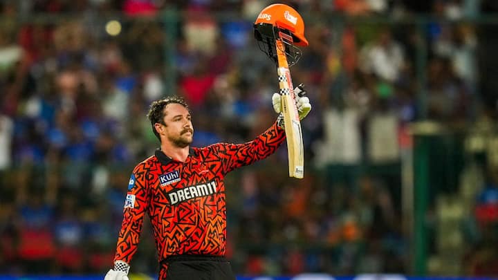 4- 102 runs off 41 balls by Travis Head: Travis Head of Australia scored a scintillating century for Sunrisers Hyderabad (SRH) against RCB in match number 30 of the IPL 2024. He became the fourth fastest centurion by doing so and helped SRH post the highest ever IPL total with 287-3 in 20 overs. (Image Credits: PTI)