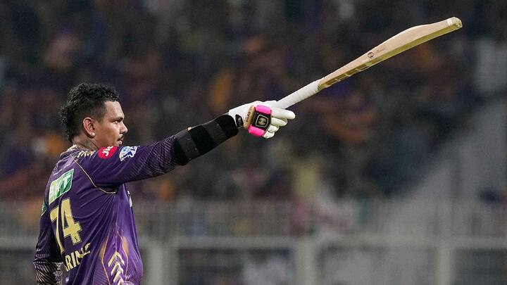5- 109 off 56 balls by Sunil Narine: Sunil Narine scored an excellent ton when he hit 109 runs off just 59 deliveries in Kolkata Knight Riders (KKR) vs Rajasthan Royals (RR), match 31st of the IPL 2024 on April 16. (Image Credits: PTI)