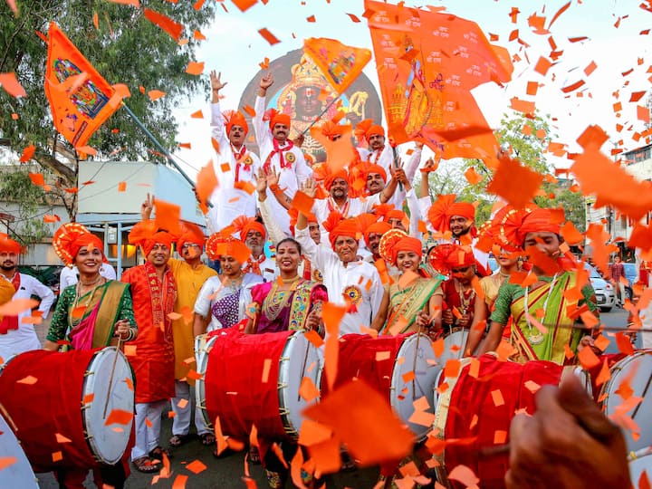 Bhopal: Members of the Raghuwanshi Samaj during a procession on the occasion of the Ram Navami festival.(Image source: PTI Images)