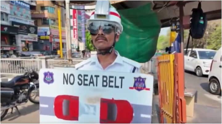 Vadodara traffic police distributed ac helmets to its personnel Watch Viral Video Watch: चिलचिलाती गर्मी में ठंडक का एहसास! चर्चा में आया वडोदरा ट्रैफिक पुलिस का AC वाला हेलमेट