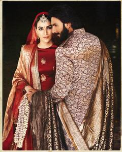 Ranveer Singh & Kriti Sanon : காசியின் பாரம்பரிய உடையில் கையில் மாலையுடன் போஸ் கொடுக்கும் ரன்வீர் சிங் - க்ரித்தி சானோன்!