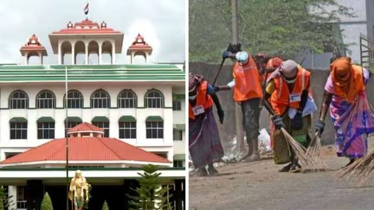 sanitization workers cannot belong to one group madurai high court rejects petition postpones after 2 weeks குறிப்பிட்ட சமூகத்தினருக்கு மட்டும் தூய்மை பணியா? கண்டித்த உயர்நீதிமன்ற மதுரை கிளை!