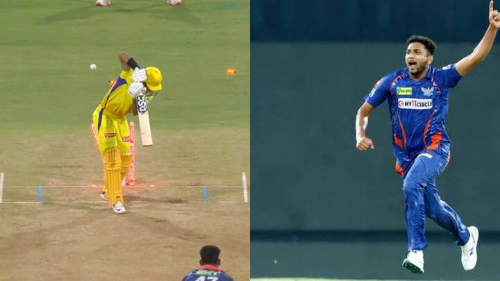 mohsin khan clean bowled rachin ravindra in chennai super kings lucknow super giants match, lsg vs csk ipl 2024 IPL 2024: मोहिसन ने उड़ाए रचिन रवींद्र के होश, देखें कैसे पलक झपकते ही स्टम्प्स में घुसी बॉल