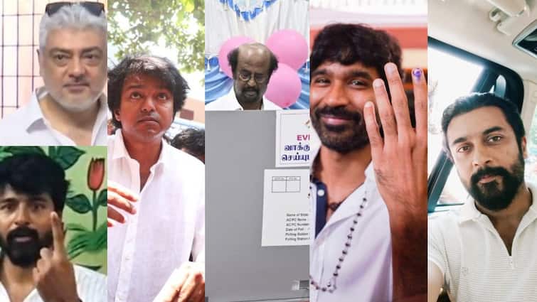 Lok Sabha Election 2024 Phase 1 Voting Celebrities Cast Their Votes Tamil Nadu Election 2024 Rajinikanth Sivakarthikeyan Dhanush Tamil Nadu Lok Sabha Election 2024: ஃப்ரீயாக வந்த அஜித்; திணறிய விஜய்! தமிழ்நாட்டில் ஜனநாயக கடைமையாற்றிய பிரபலங்களின் மொத்த லிஸ்ட்!