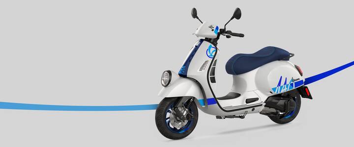 ਸਮੁੱਚਾ ਡਿਜ਼ਾਇਨ ਕਲਾਸਿਕ ਵੇਸਪਾ ਸ਼ੈਲੀ ਨੂੰ ਦਰਸਾਉਂਦਾ ਹੈ, ਆਧੁਨਿਕ ਅਤੇ ਰੈਟਰੋ ਤੱਤਾਂ ਦੇ ਸੰਪੂਰਨ ਮਿਸ਼ਰਣ ਨਾਲ ਇਸ ਦੀ ਸਟਾਈਲਿੰਗ Vespa 300 300 GTV ਤੋਂ ਪ੍ਰੇਰਿਤ ਹੈ।