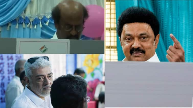 Lok Sabha Polls: Celebrities Rajinikanth, Ajith & Political Leaders Cast Votes In Tamil Nadu