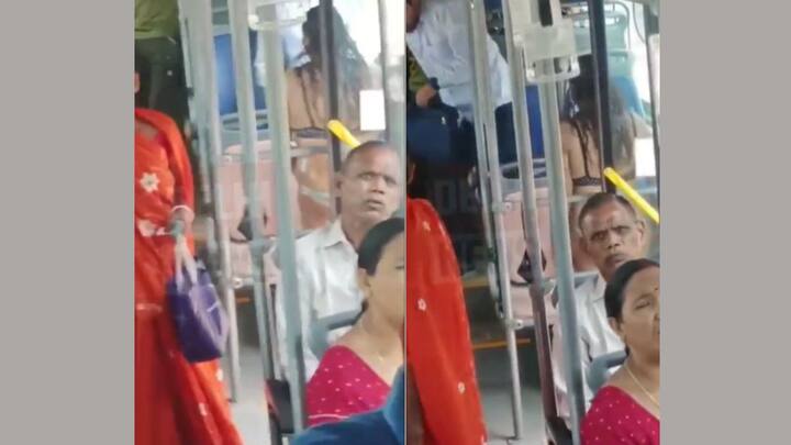 Delhi Bus Video a video of a woman traveling in a bikini in a DTC bus of capital New Delhi has viral on social media Delhi Bus Video : दिल्लीत भर उन्हात बिकिनी घालून तरुणी बसमध्ये चढली; भलता नजारा पाहताच सीटवरचा कंडक्टर ताडकन उठला!