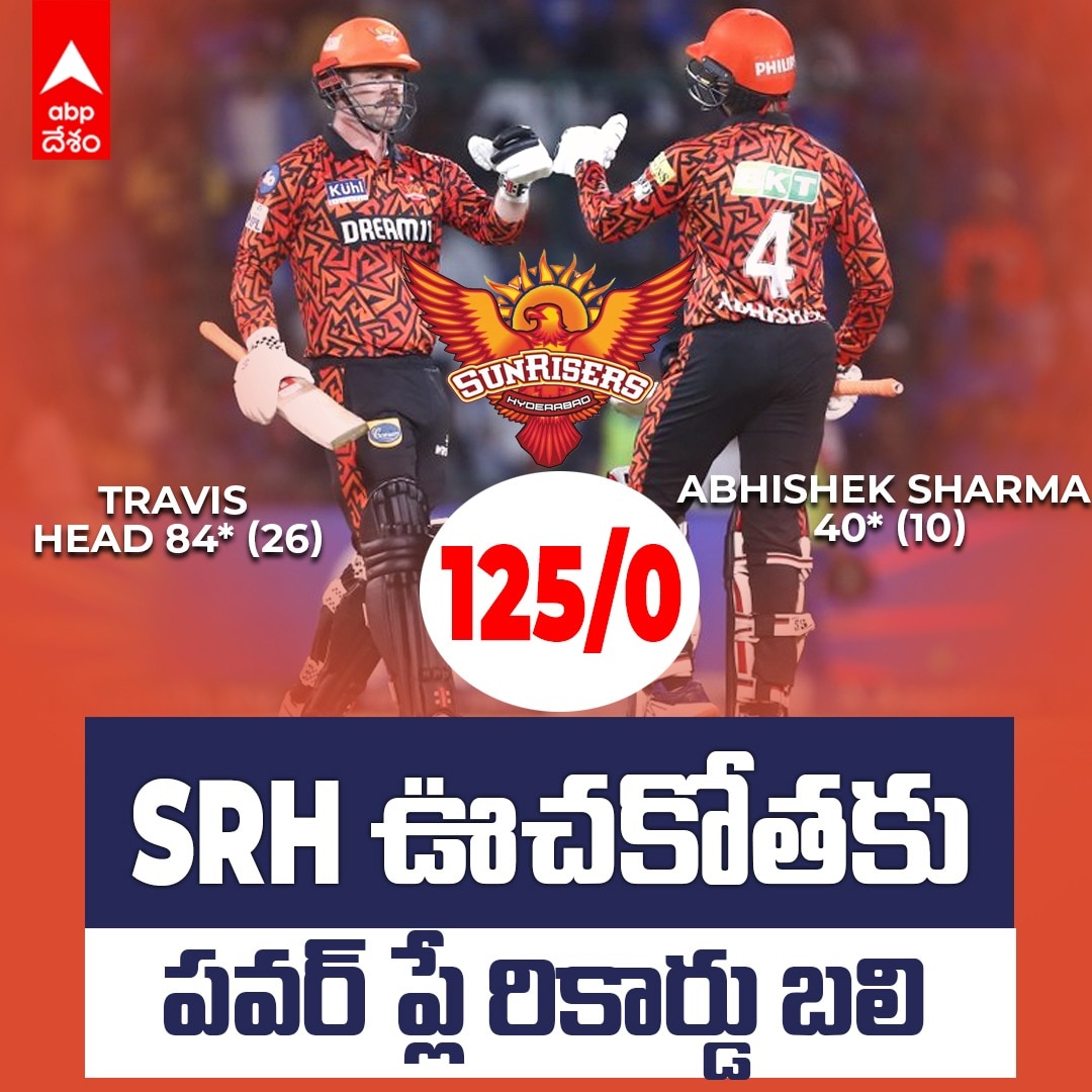 IPL 2024: పవర్‌ ప్లేలో SRH విధ్వంసం, లీగ్ చరిత్రలో రికార్డ్ స్కోర్ చేసిన ట్రావిస్ హెడ్, అభిషేక్