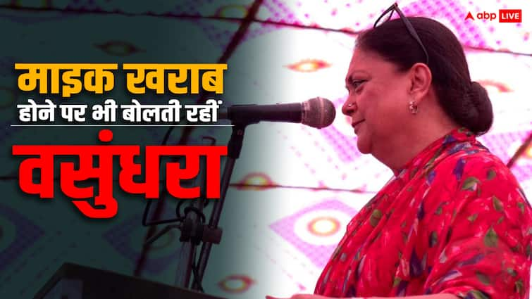 Vasundhara Raje Bjp Continued Speech Even After Mic Broke Down In Baran Rajasthan Lok Sabha