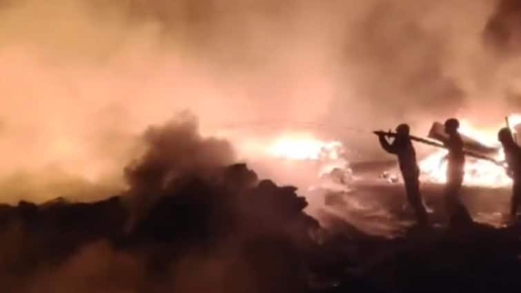 Uttar pradesh Massive Fire Engulfs Junkyard In Ghaziabad Khoda Colony Firefighting Ops On