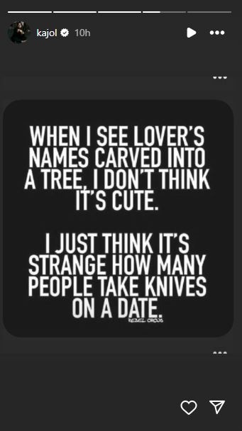चाकू से पेड़ों पर अपने लवर का नाम उकेरना 'क्यूट' लगता है? ऐसे प्रेमियों के लिए काजोल ने कह दी ये बात