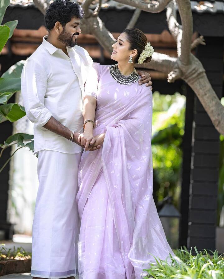 Nayanthar opted a minimal, day makeup look and styled her hair in a bun