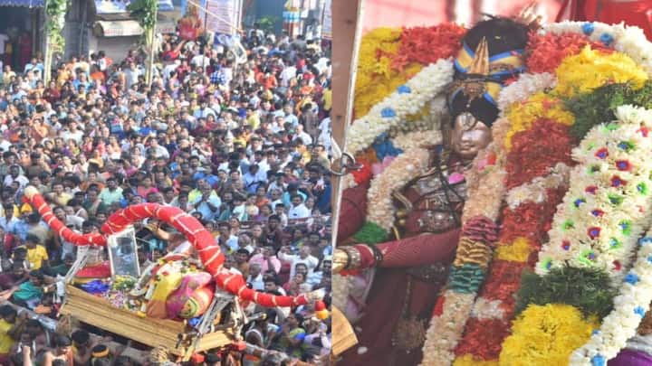 Madurai Chithirai Festival : மதுரை மீனாட்சி தேரோட்ட விழாவில் ஹர ஹர சிவ என முழக்கமிட்டு பக்தர்கள் பரவசத்தில் உள்ளனர்.