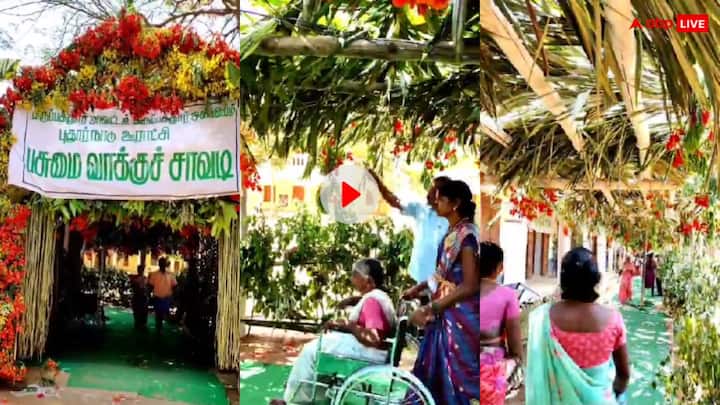 Green polling booth has been built for voting in Tamil Nadu IAS officer share video viral on Social Media Green Polling Booth: IAS अधिकारी ने शेयर किया ग्रीन पोलिंग बूथ का वीडियो, सोशल मीडिया पर हुआ वायरल